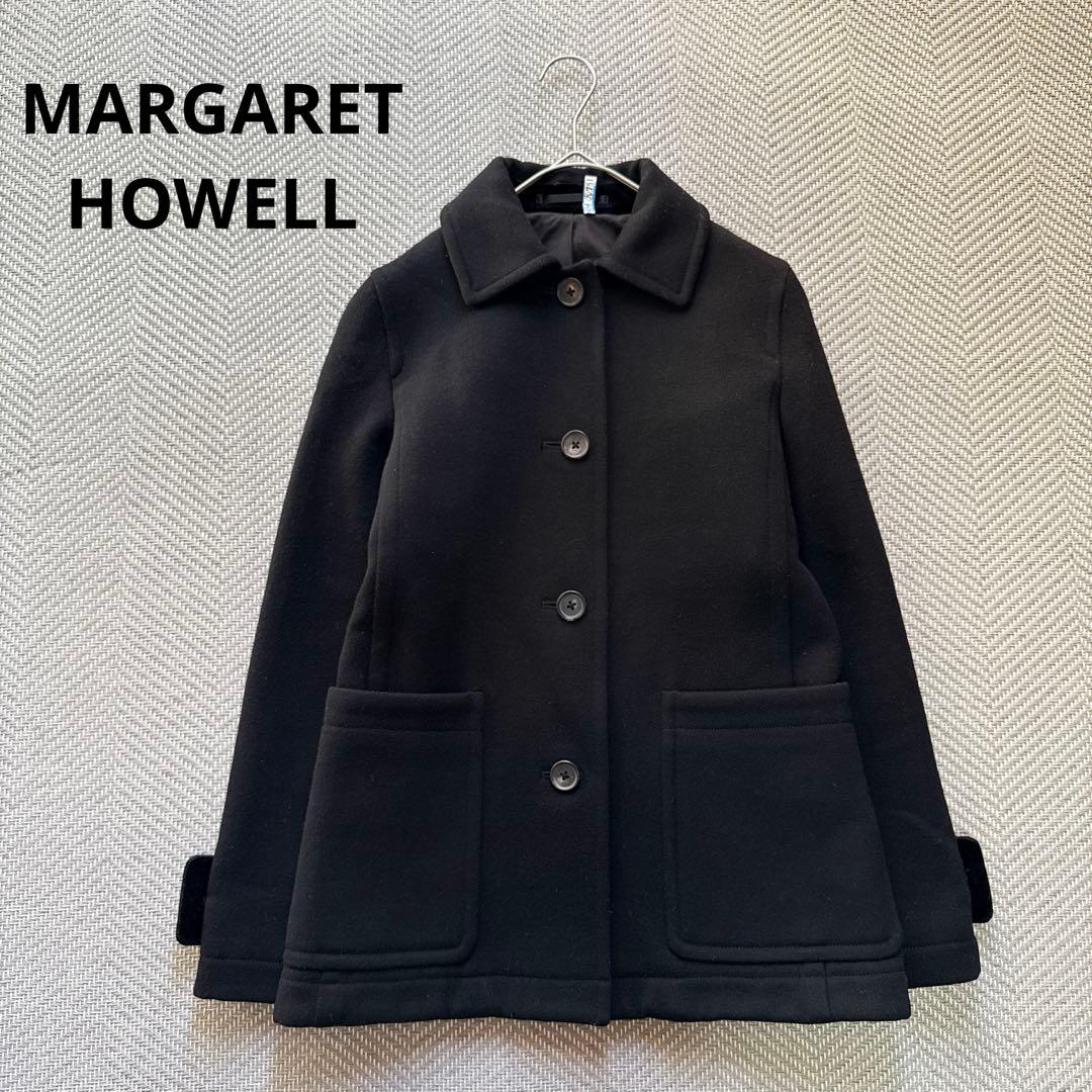 極美品 マーガレットハウエル ウールミドルコート ジャケットコート ウール100 MARGARET HOWELL（マーガレットハウエル） ピーコート Pコート ミドル