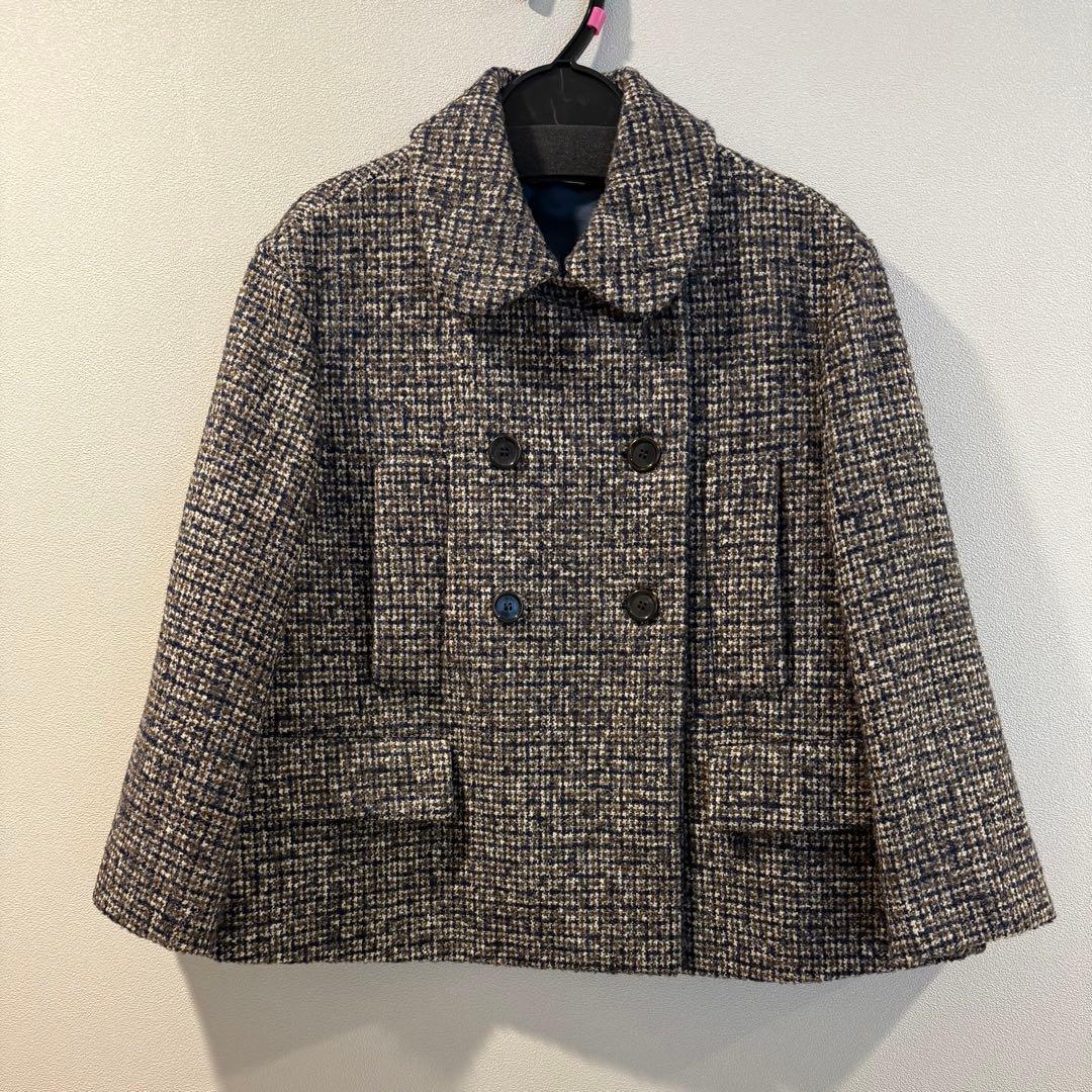 miu miu ショートコート miumiu ミュウミュウ コート ショートコート ピーコート 黒 38 S