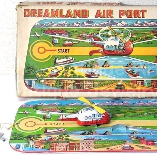 ブリキの飛行機が走る ドリームランド エアポート 1960年代日本製
