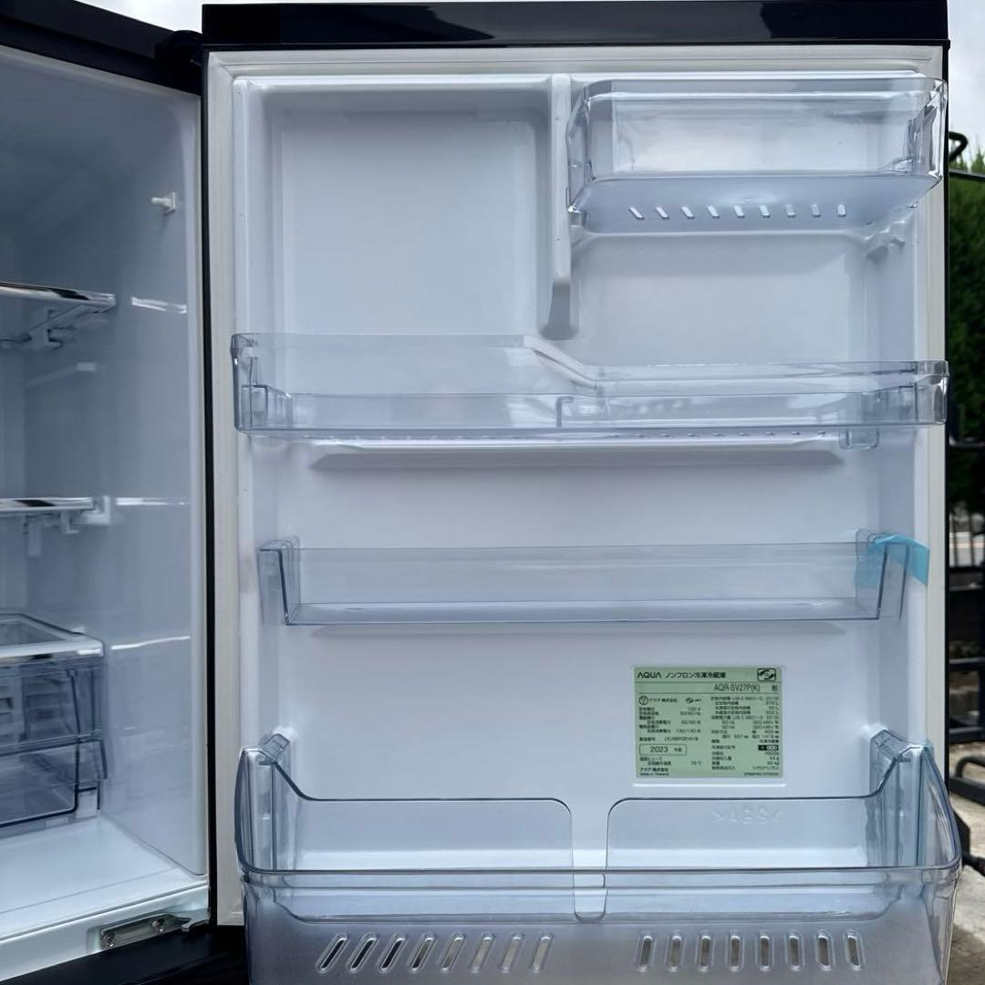 極美品 AQUA 2023年製 3ドア冷蔵庫 272L 高品位ウッドブラック