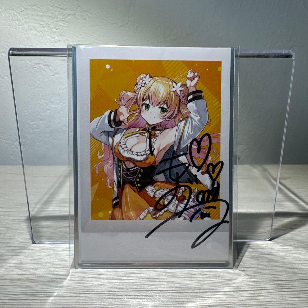 桃鈴ねね 3Dライブ開催記念 直筆サイン入りチェキ風ブロマイドカード