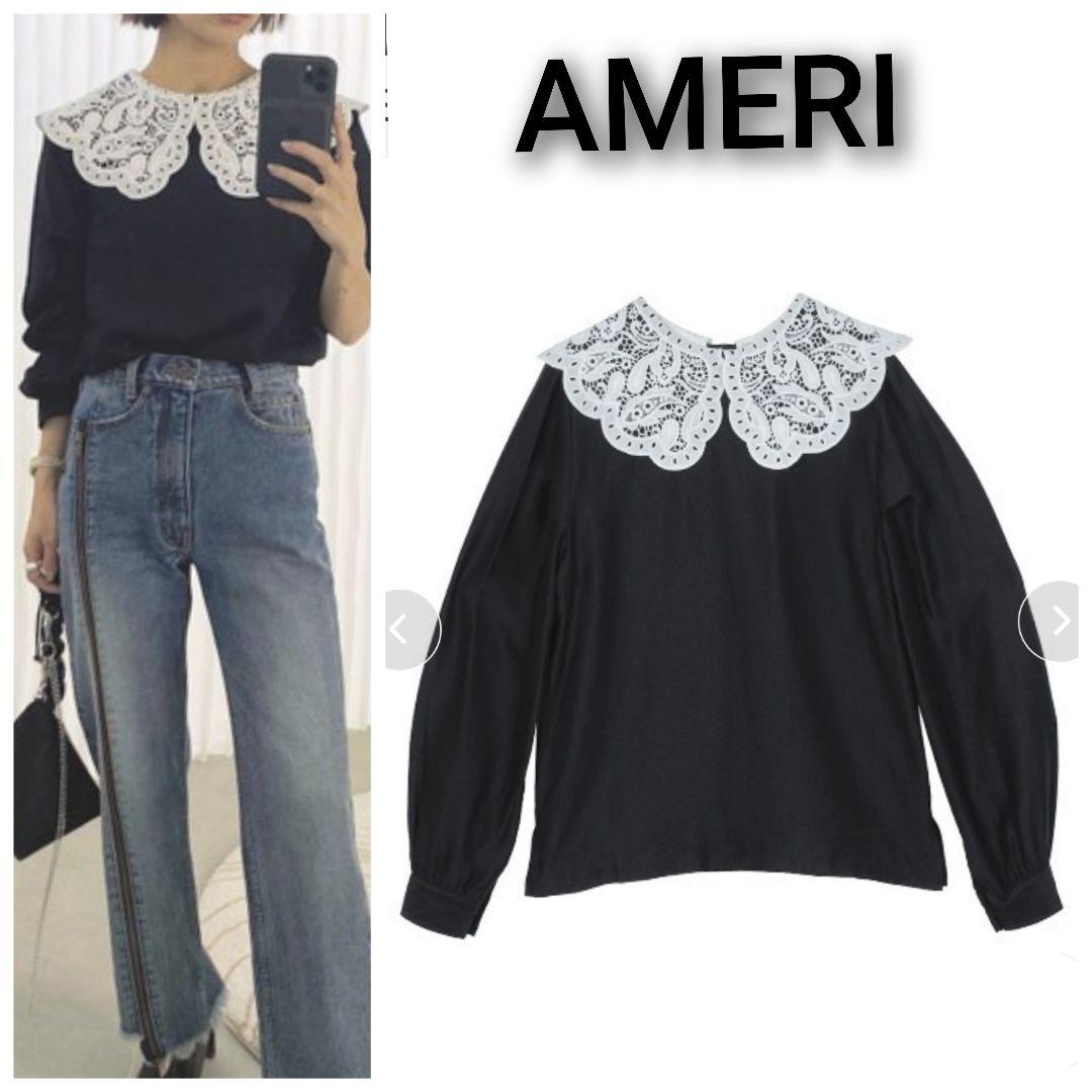 AMERI アメリ 4way エンブロイダリーカラーブラウス 刺繍レース襟