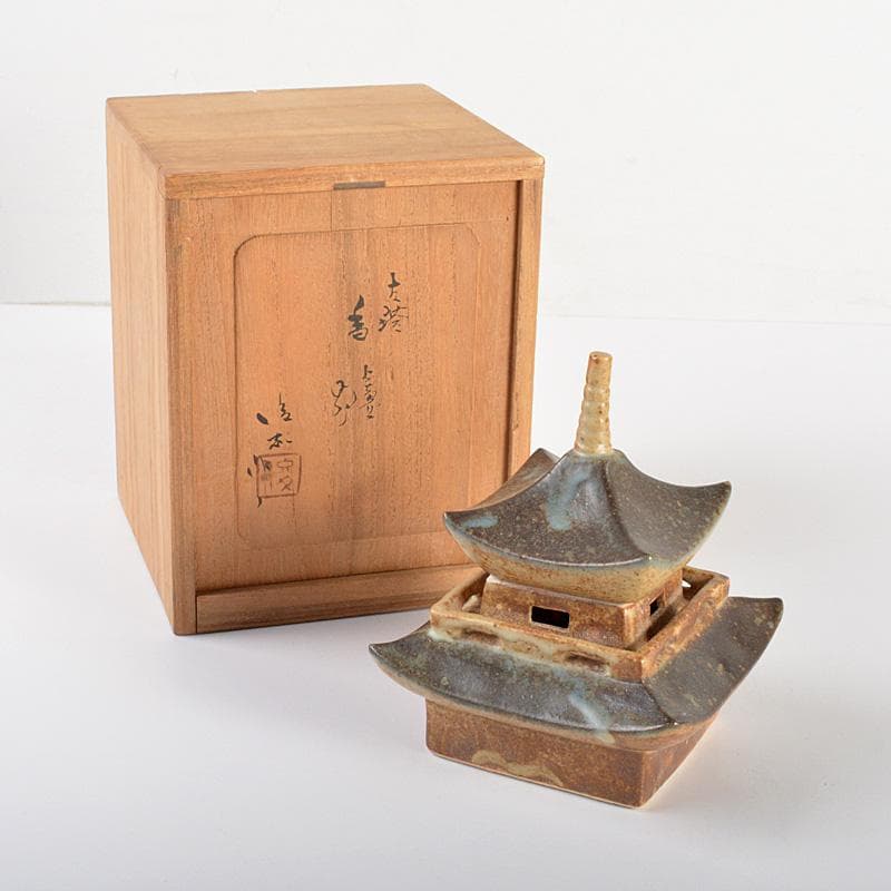 香炉 古塔 京焼 骨董品 二重の塔
