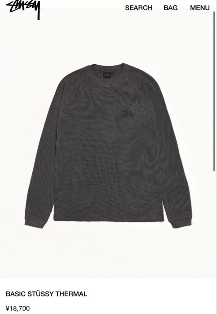 STUSSY BASIC THERMAL black ステューシー サーマル 黒 Basic Stüssy Thermal – Washed Black | Tops & Knits | Stüssy Japan