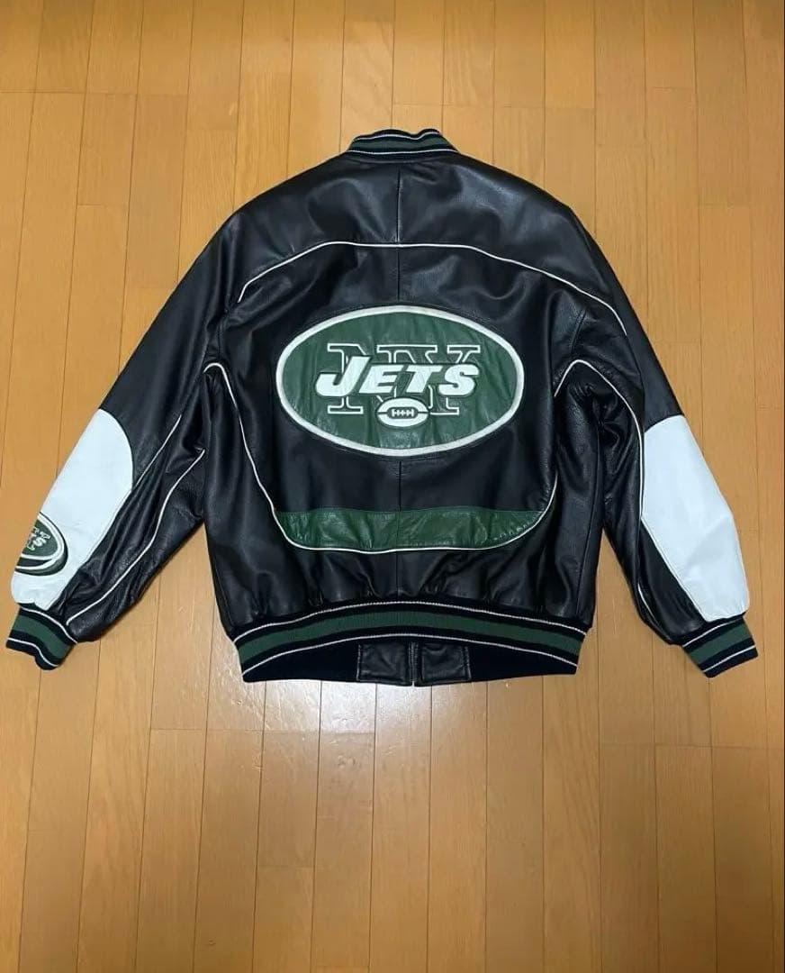 NFL ニューヨークジェッツ スタジャン レザー