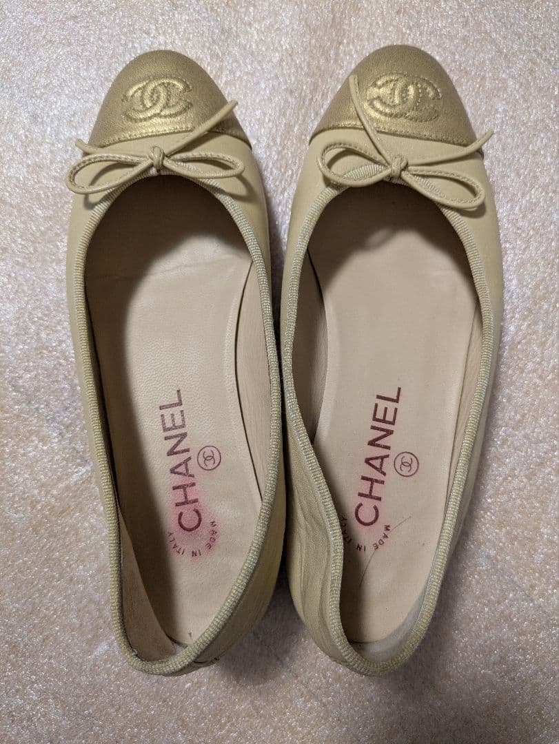 CHANEL バレエシューズ ベージュ D G02819 CHANEL（シャネル） 【値下げ】CHANEL バレリーナ バレリーナシューズ