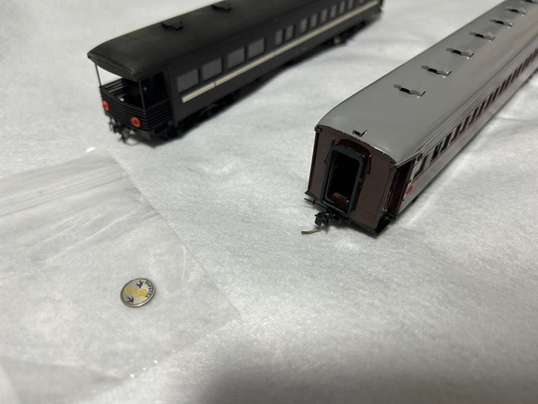 HOゲージ 天賞堂　マイテ49 宮沢模型　ブラス製　2両 天賞堂 [708] マイテ49-1形 展望車 青大将 (1:80 16.5mm/HOゲージ 動力