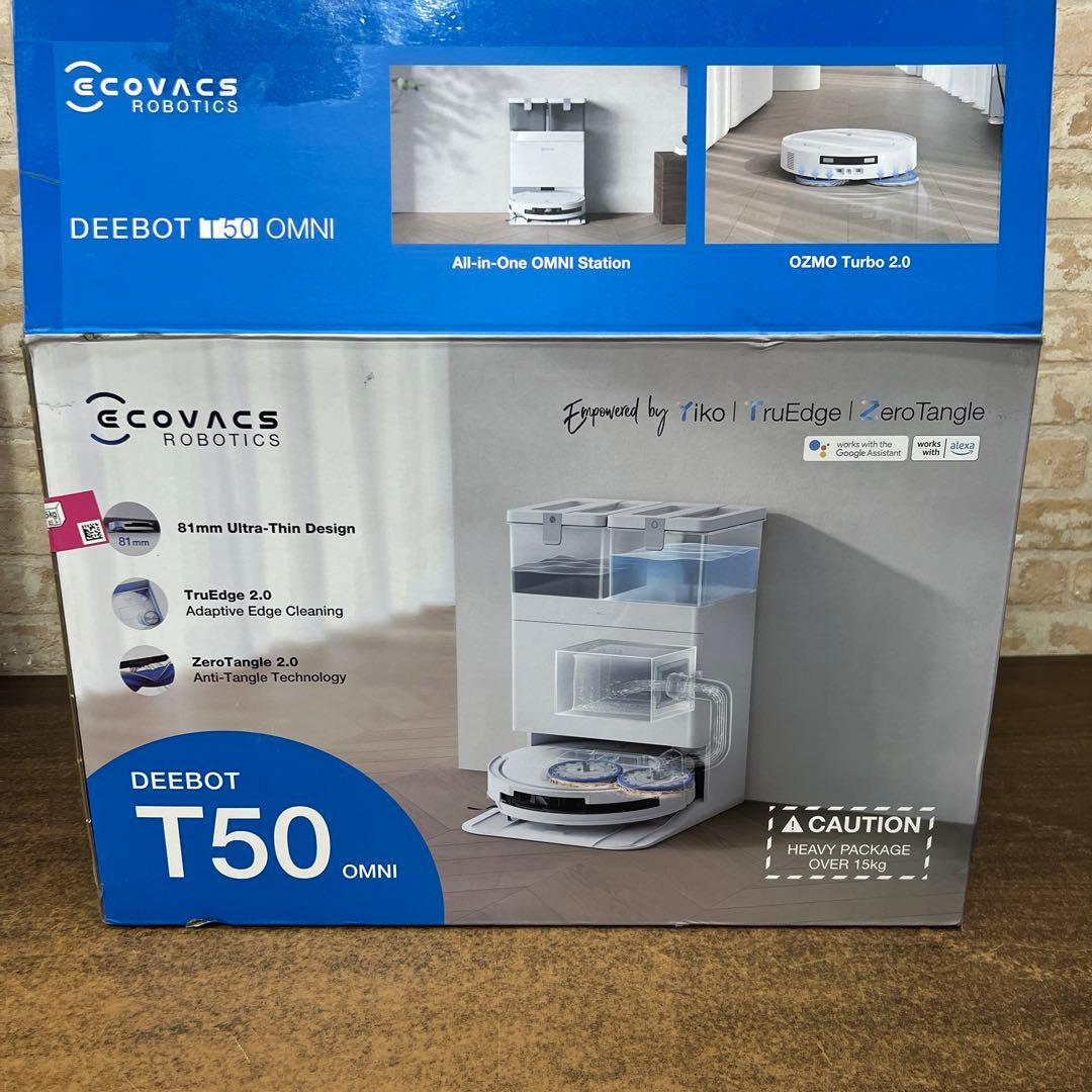 【未使用品】ECOVACS DEEBOT T50 OMNIロボット掃除機 DEEBOT T50 OMNI｜超薄で強力な吸引性能を備えた新世代のロボット掃除