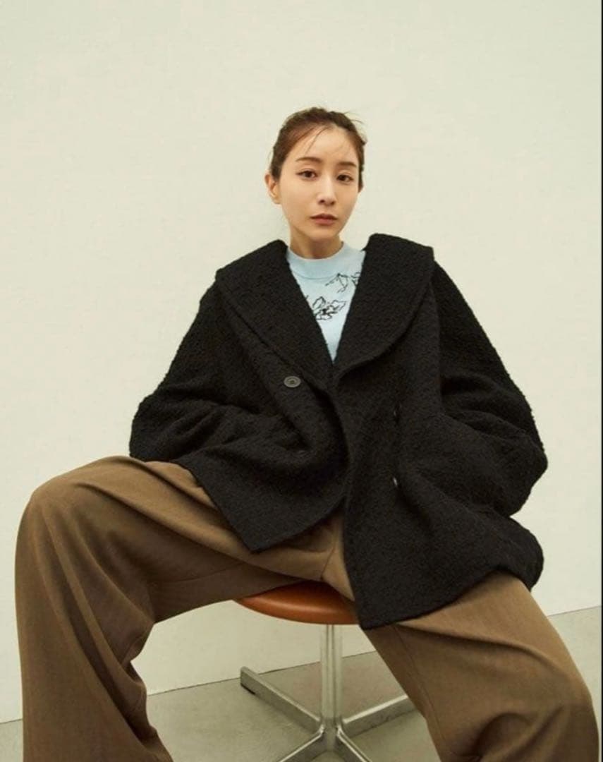 CLANE × Minami Tanakaツイードコートブラック MINAMI TANAKA×CLANE OVER TWEED COAT｜OUTER(アウター)｜CLANE