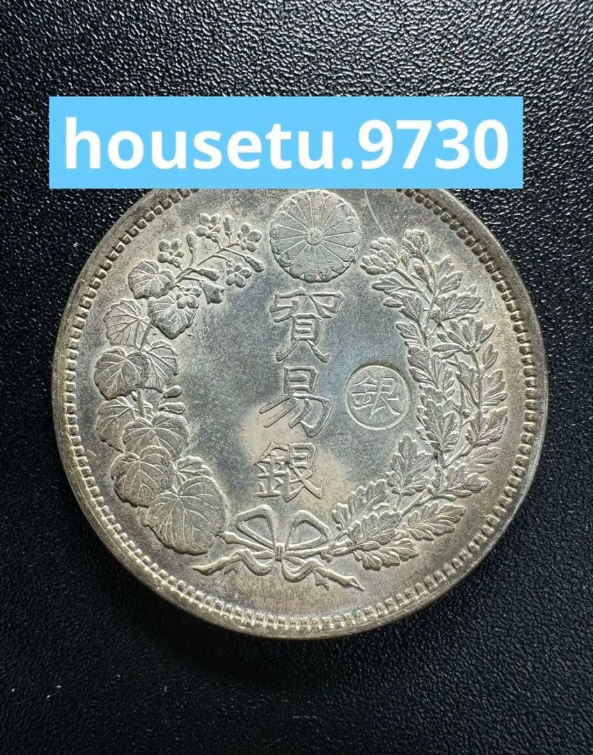 貿易銀 明治七年 菊紋・竜 一圓銀貨 - メルカリ