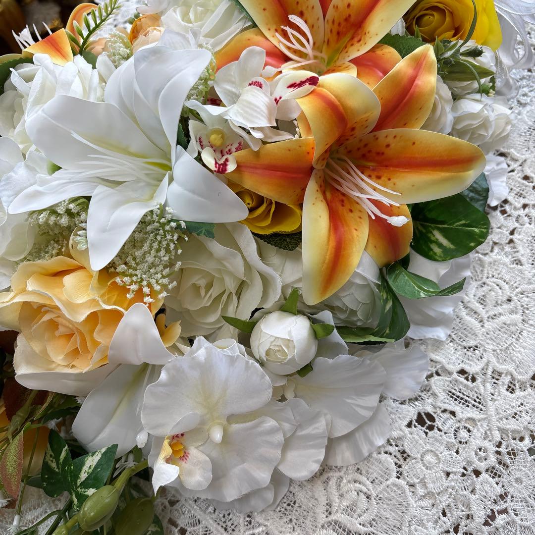 百合の壁掛けスワッグ・女神アクセサリーコンポート・2点 ご予約済