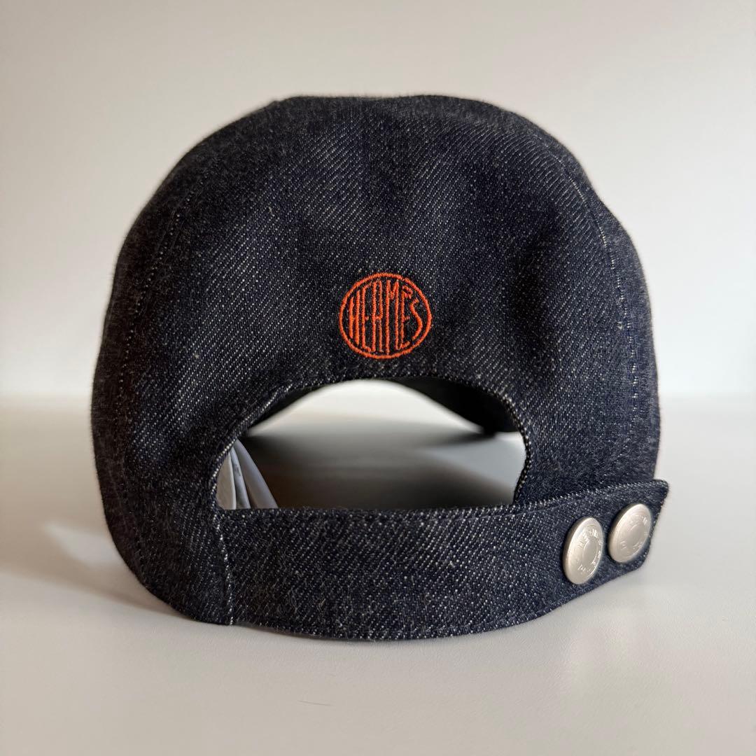 美品 サイズ60 HERMES デニムキャップ 帽子 シグネチャー 刺繍 卸売りファッション - 美品 サイズ60 HERMES デニムキャップ 帽子