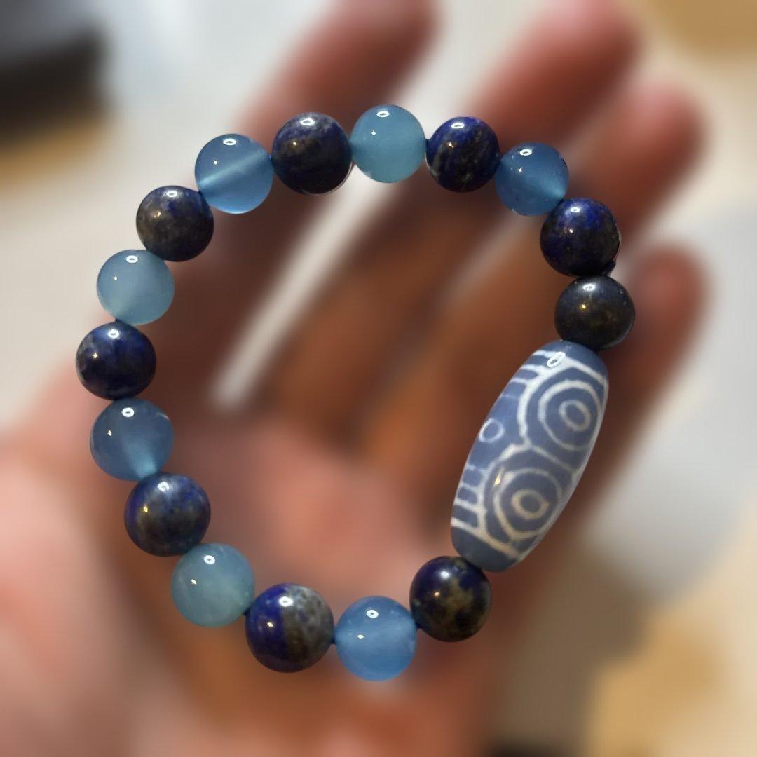 すっごいパワー！青瑪瑙とラピスラズリ、龍眼天珠のブレス！ 1ae245533485a1c616a13ecdd21af8