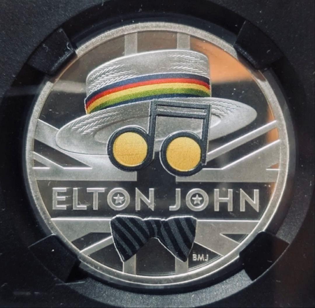 【NGC PF70 最高鑑定】2020年 英国 エルトン・ジョン カラー 銀貨 2020年 イギリス 200ポンド金貨 プルーフ ミュージック・レジェンズ