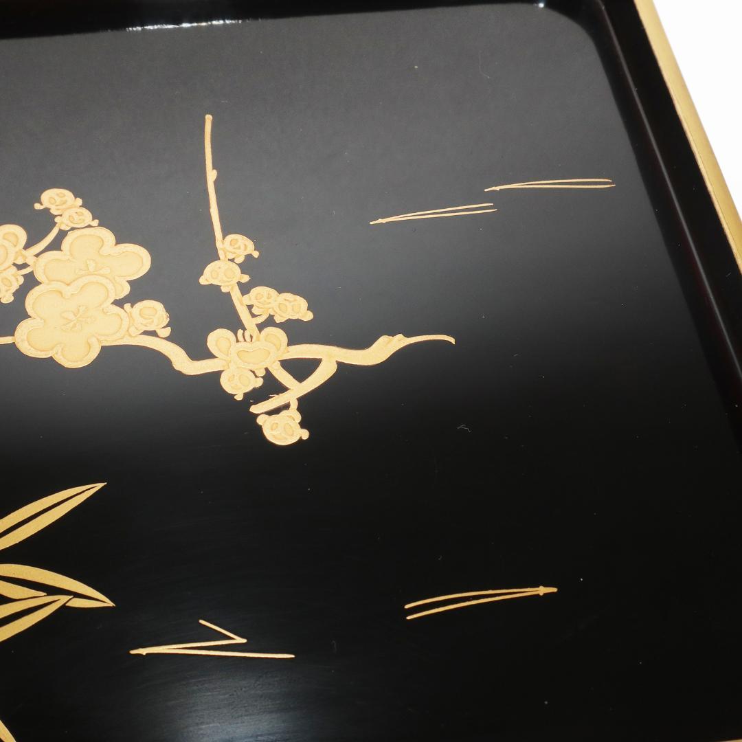 漆 蒔絵 小盆 松竹梅　20客　箱付き　レトロ　16.5cm