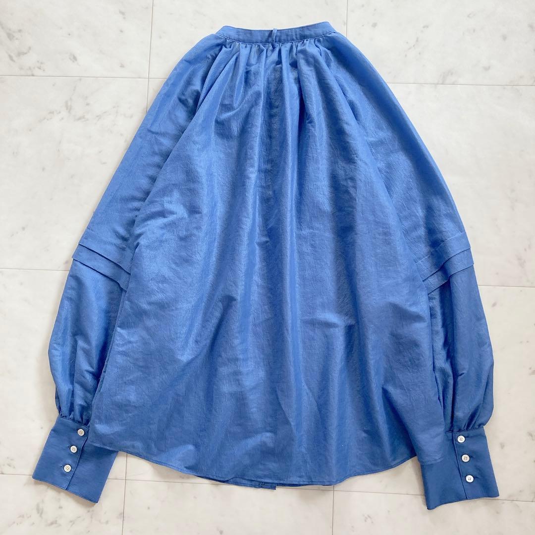 極美品 スローブイエナ ボウタイブラウス リボン 青 - メルカリ