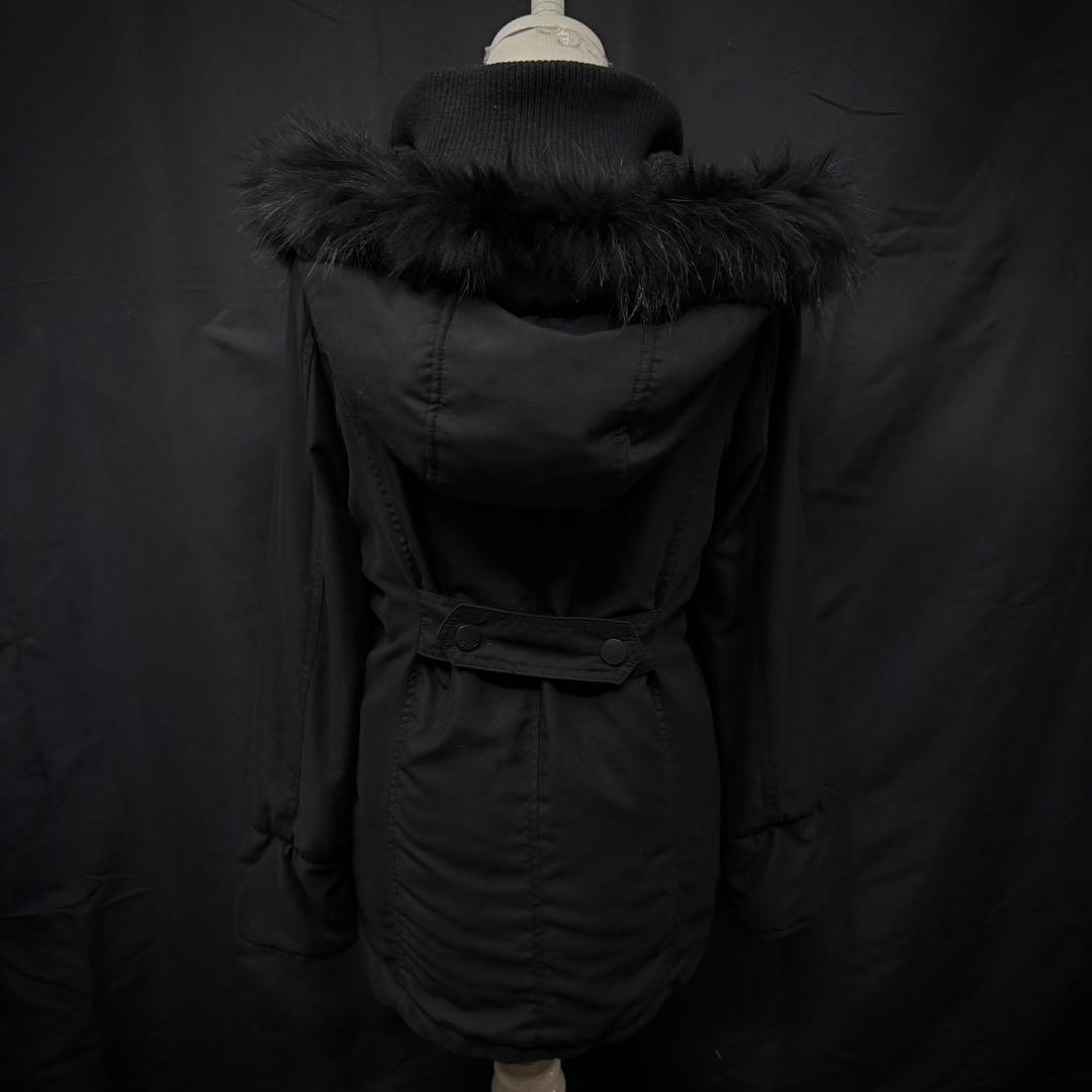 平成ギャル y2kグランジ ダークコア リアルファー付き モッズコート N