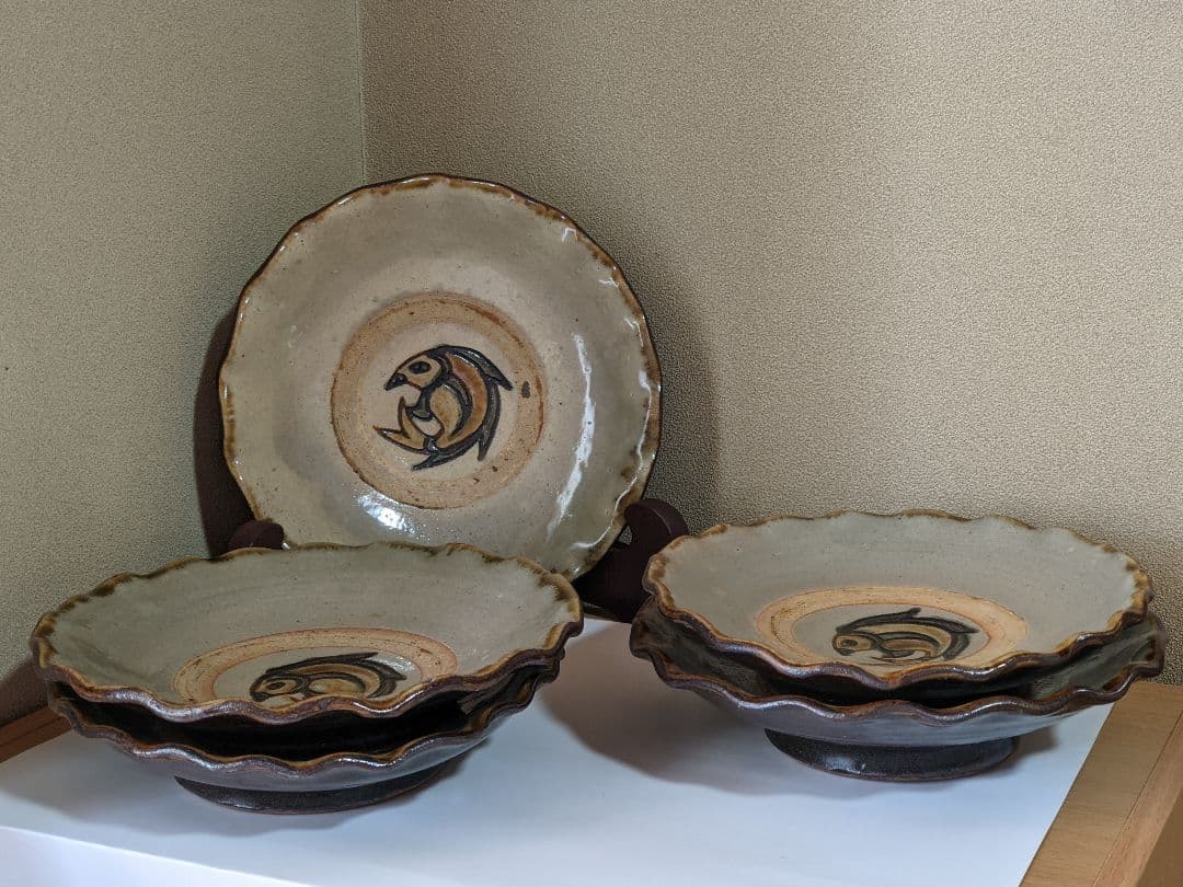 ⭐民藝 用の美！希少 昭和時代初期 琉球 沖縄 壺屋焼 魚紋