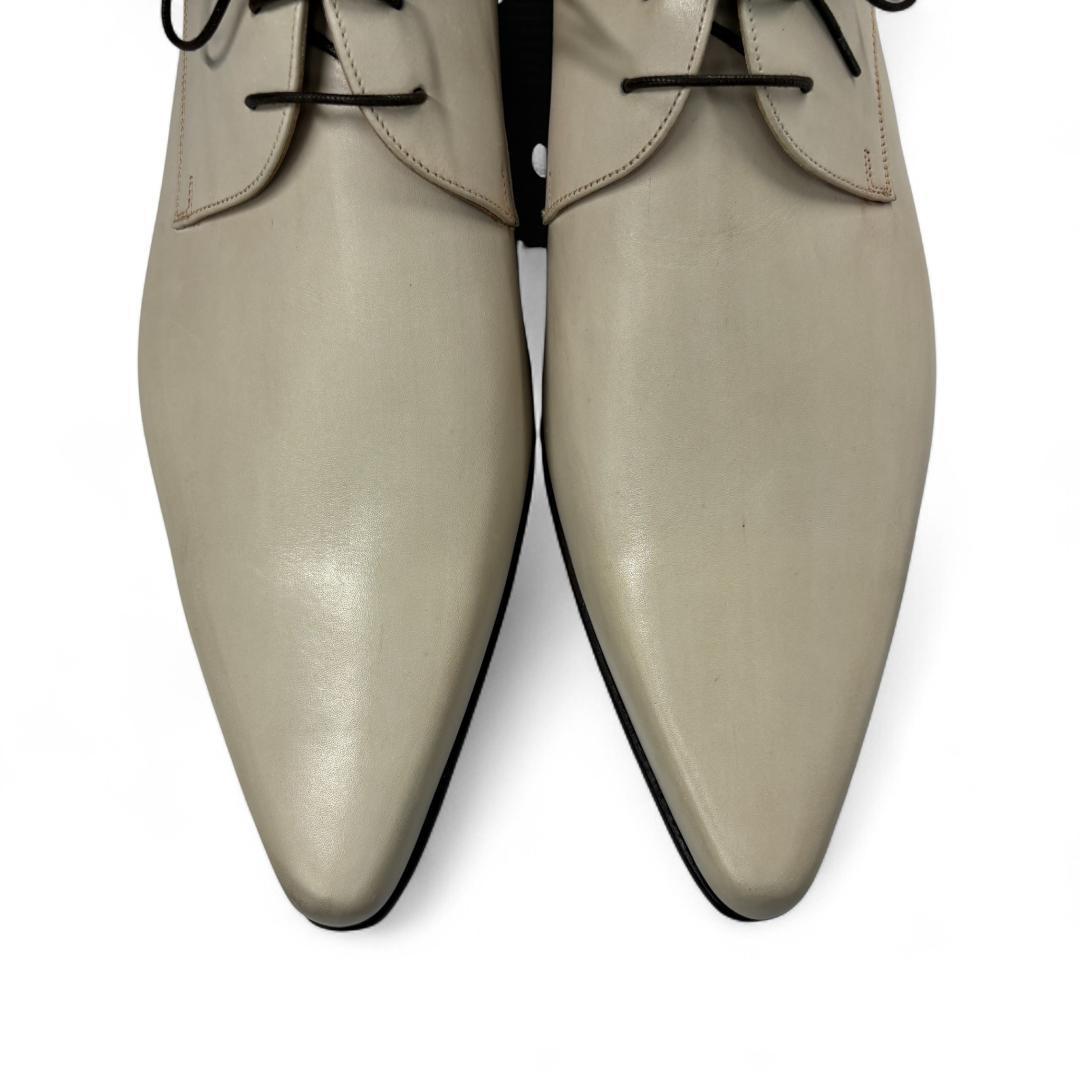 ほぼ新品 ドルガバ ロングノーズ プレーントゥ アイボリー 27.5cm