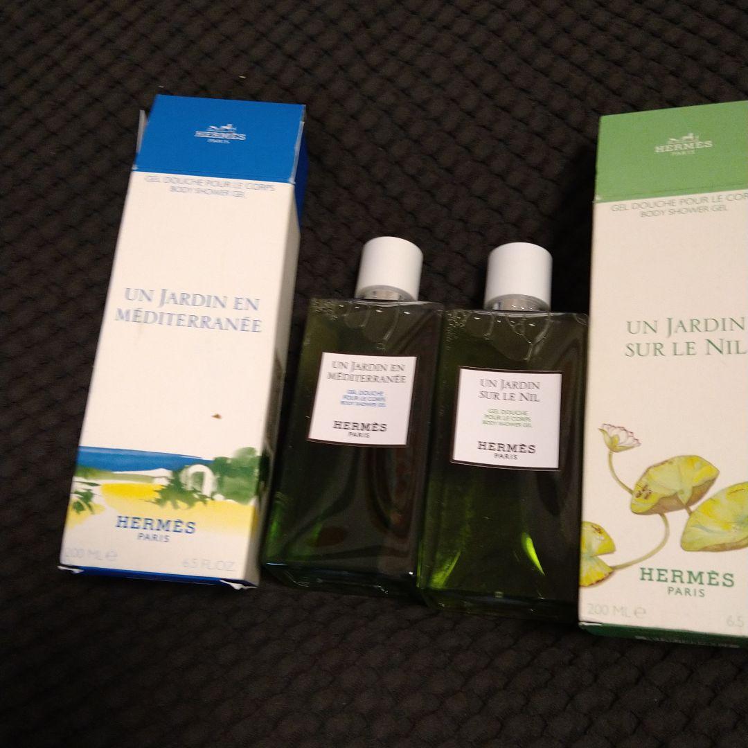 お値下げしました❦エルメス　シャワージェルセット❦ Hermes エルメス ヘア＆ボディ シャワージェル オー ドゥ ルバーブ