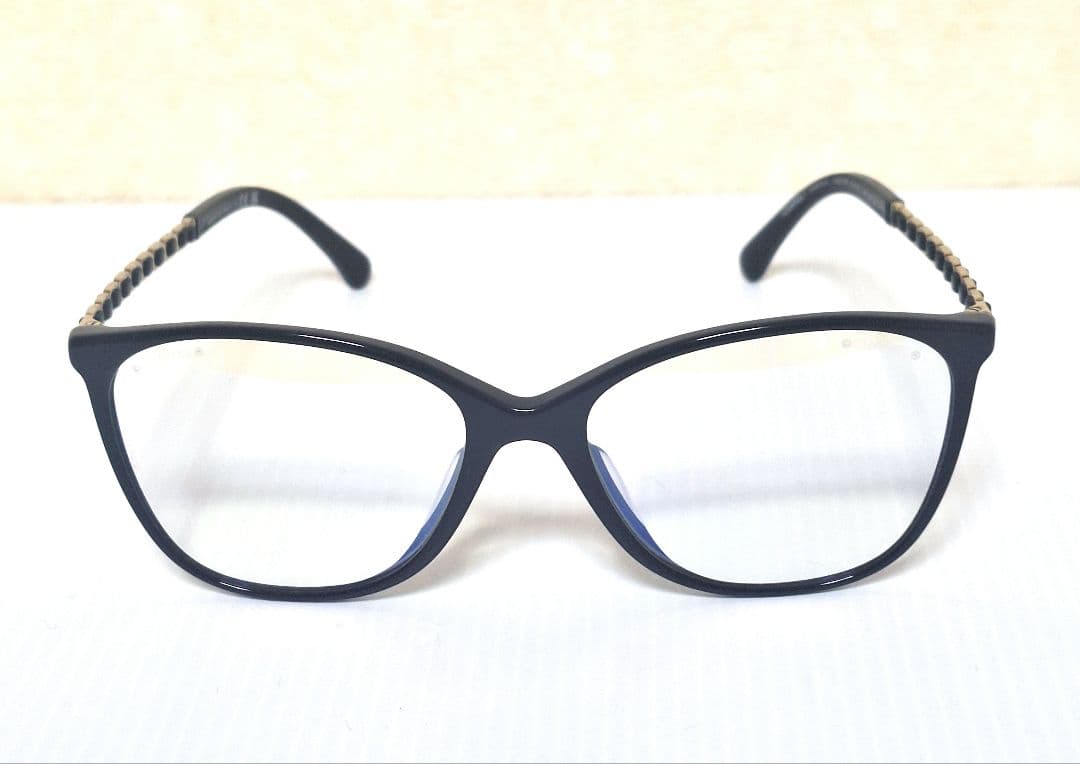 CHANEL スクエアシェイプ ブルーライトカット メガネ アイウェア