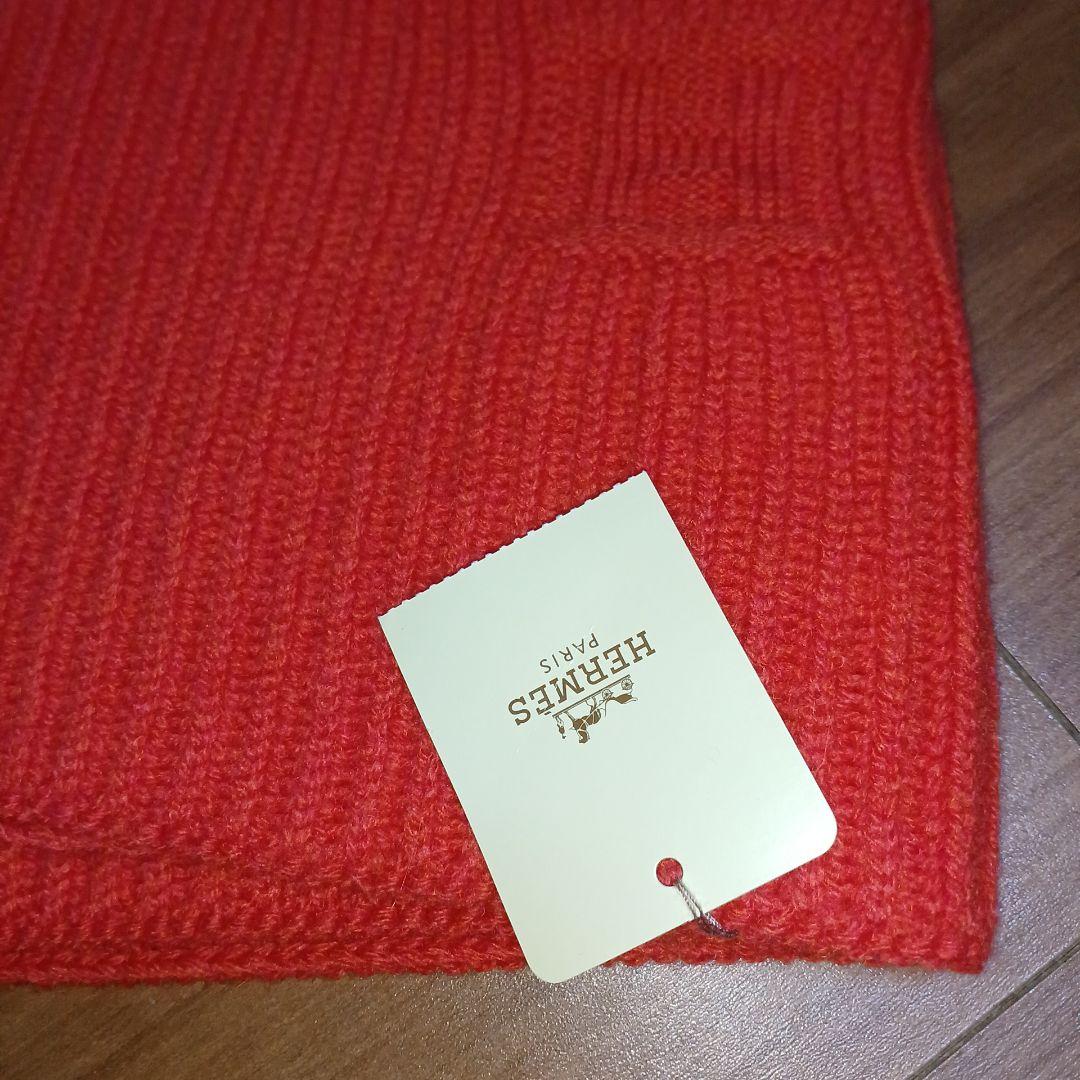 40　エルメス　マフラー　スヌード　新品　タグ付き　オレンジに近い赤 HERMES（エルメス） マフラー 140×30 カザック・ヴァーグ Casaque