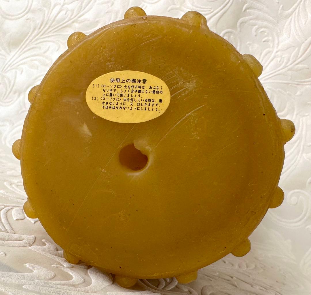 蜜蝋キャンドル ブドウと葉の彫刻 約16cm カメヤマローソク