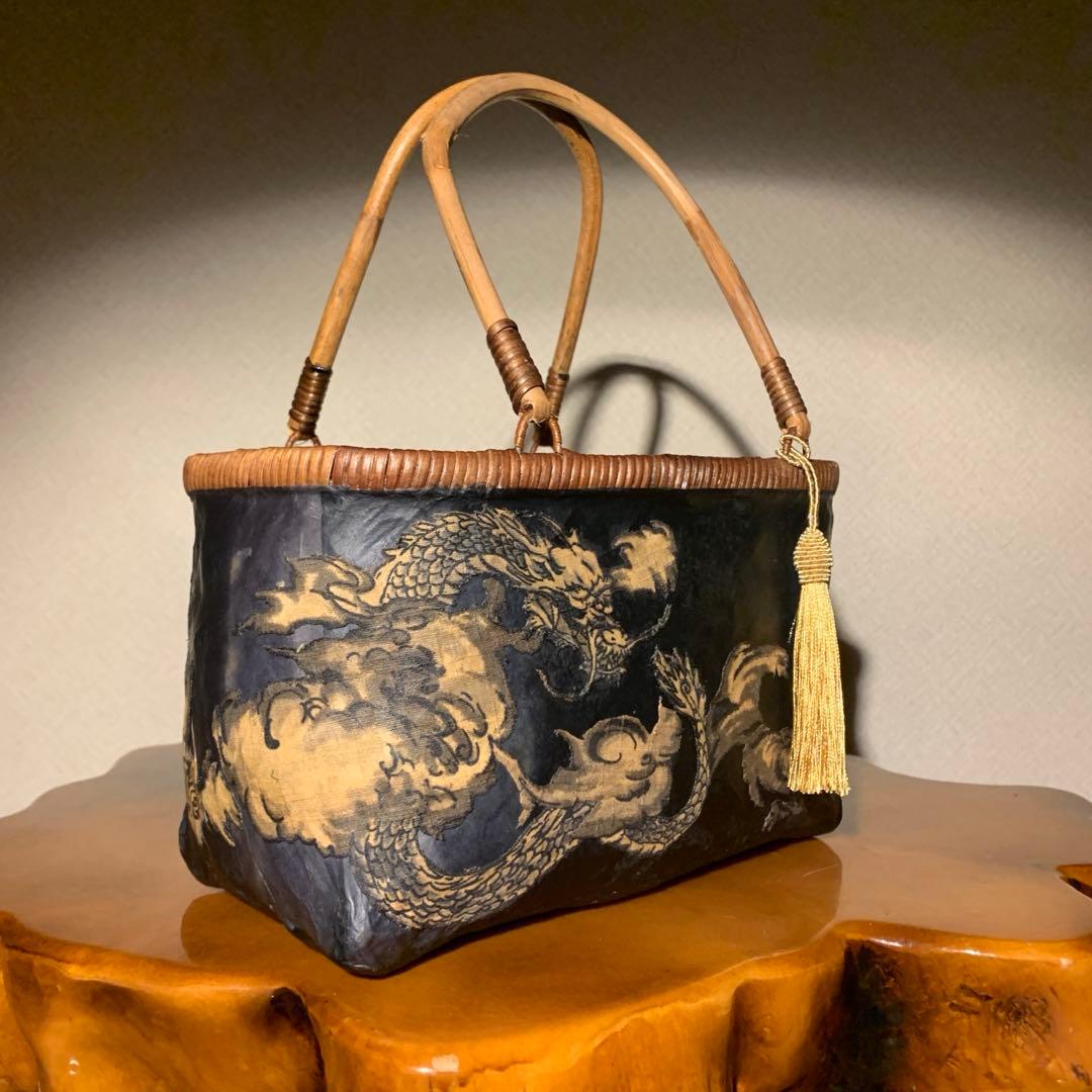 た*ん様 ＊一閑張りバッグ（龍神）柿渋染 和た紙あそび・一閑張りBAG✨教室】 4年程前にご参加くださったお客様