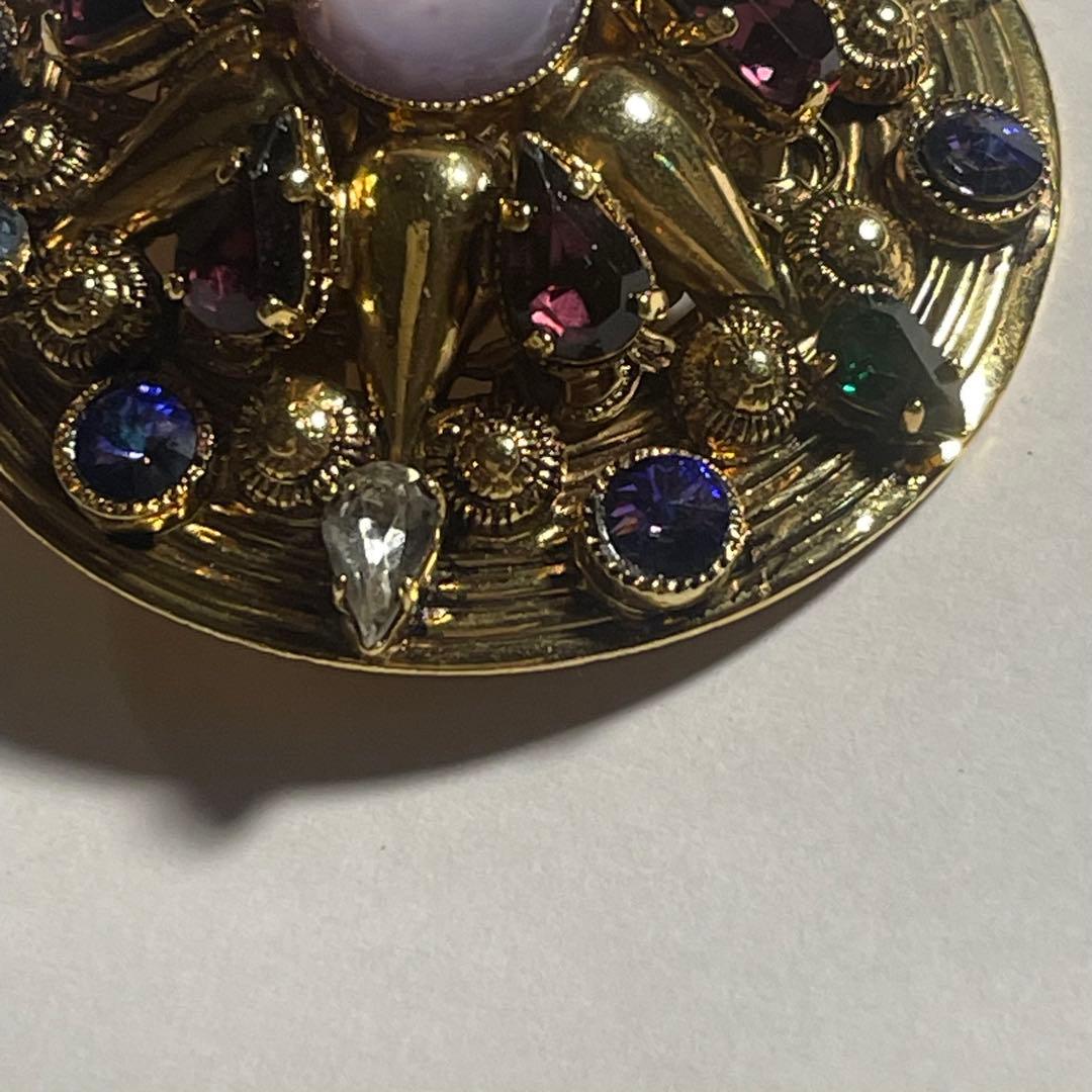 ドルチェ＆ガッバーナ ヴィンテージ クリスタル ガラス ブローチ