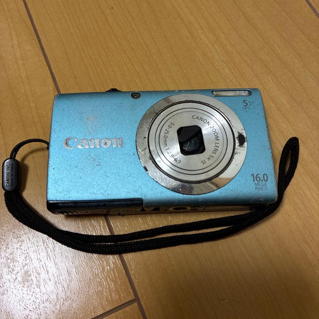 ジャンク】Canon PowerShot A2400 IS 水色＋充電器 - メルカリ
