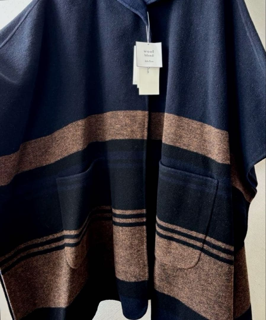 《新品タグ付き》ミラオーウェン フード付きポンチョ接結コート