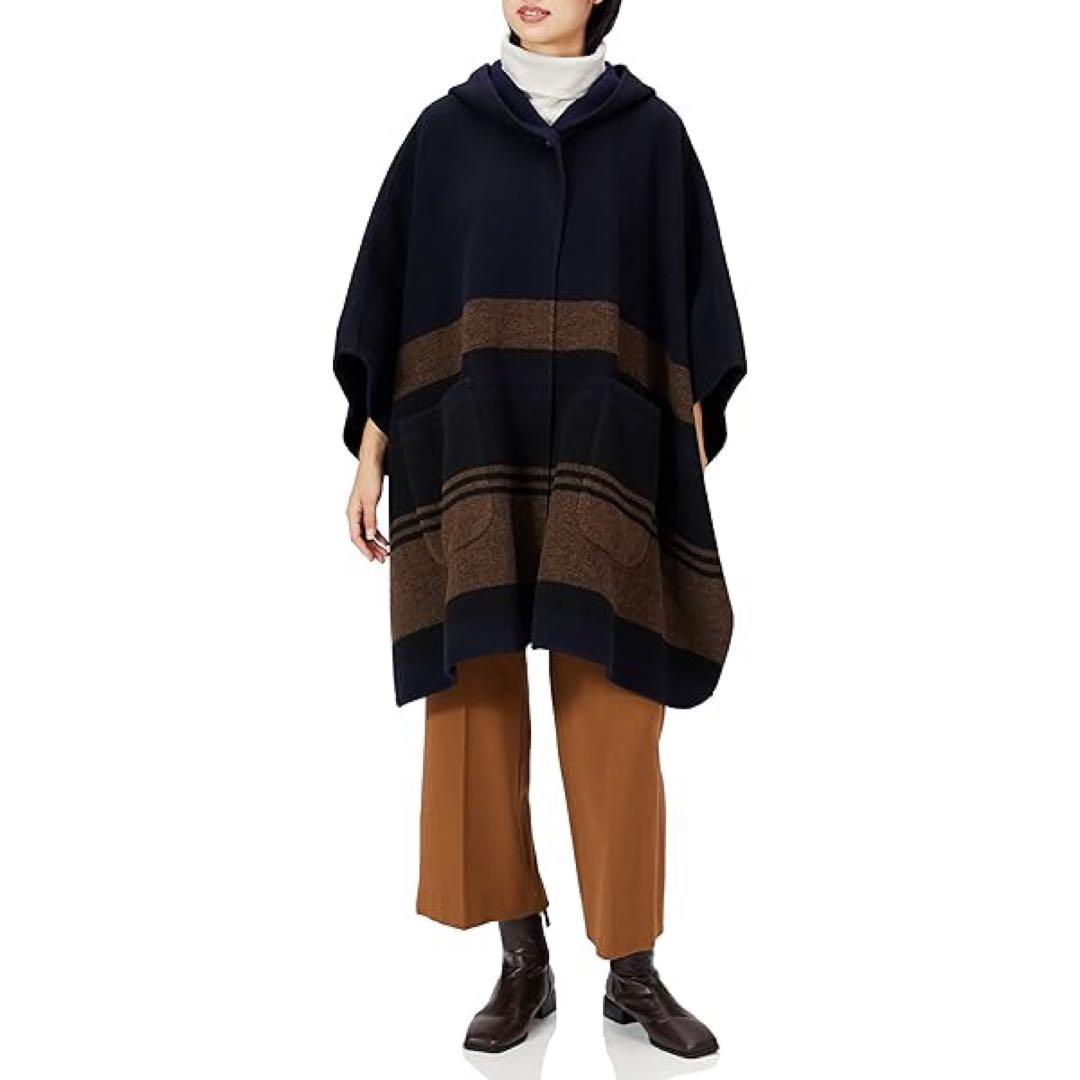 《新品タグ付き》ミラオーウェン フード付きポンチョ接結コート