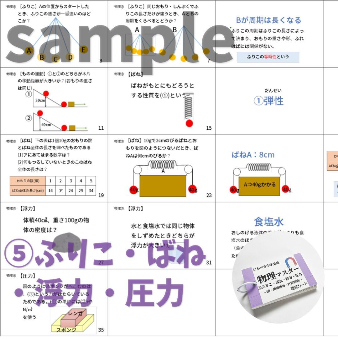 074】生物・化学・地学・物理マスターセット 中学入試理科 テスト対策
