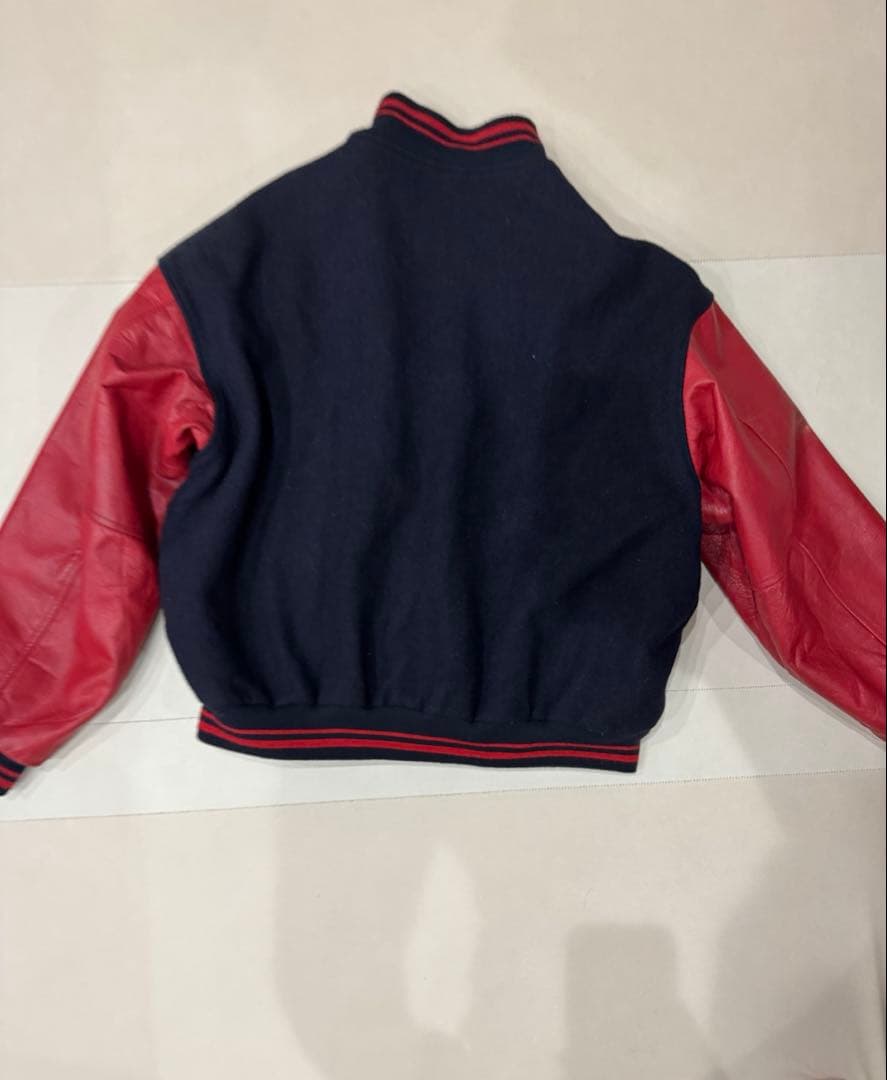 90s】MIRAGE ウールレザースタジャン インディアンスネイビー/レッド