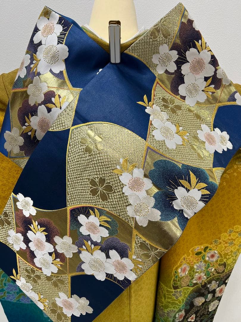 振り袖 フルセット 別誂長襦袢 辻ヶ花 金彩加工 成人式 暈し 辛子色