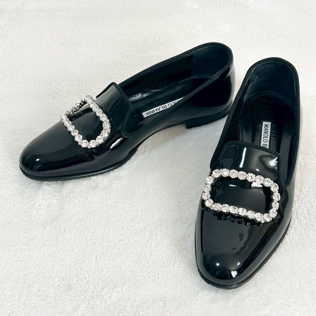 マノロブラニク オペラシューズ ローファー 35 エナメル パテント 保存