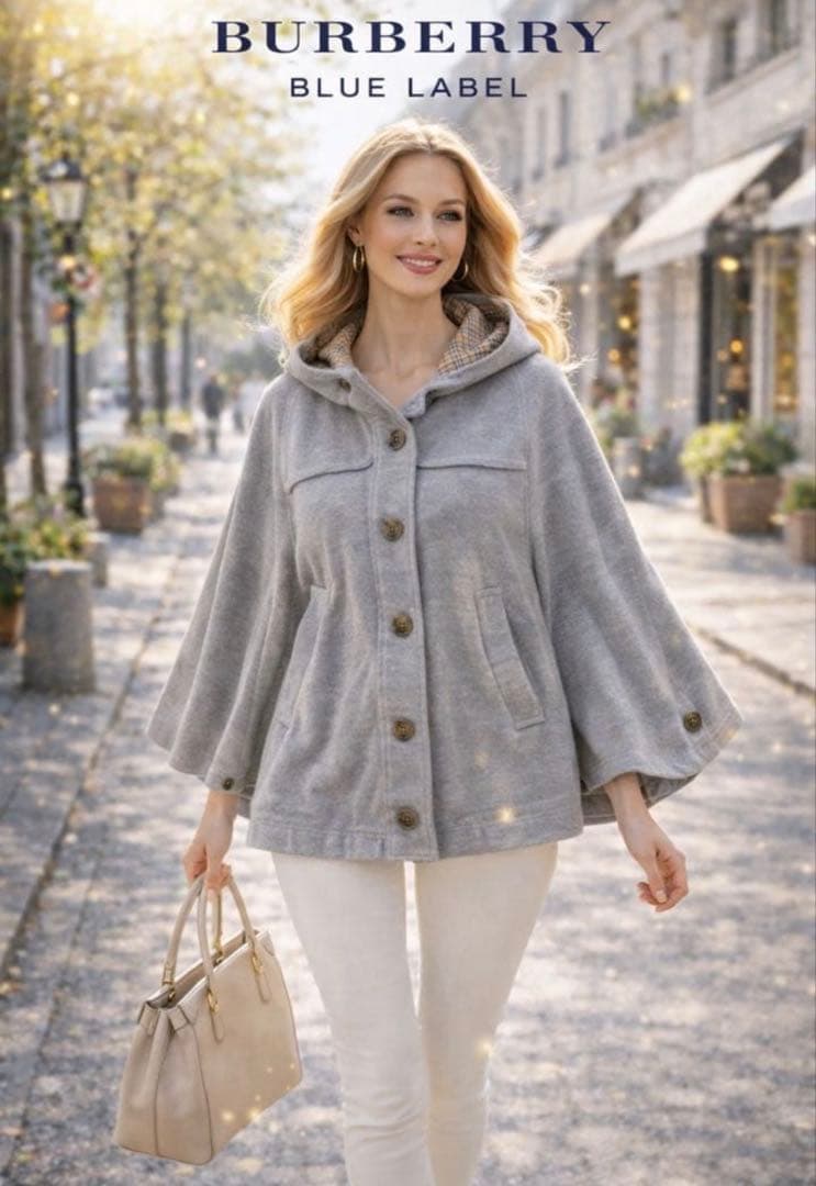 BURBERRY BLUELABEL バーバリー ブルーレーベル ポンチョ 38 - メルカリ