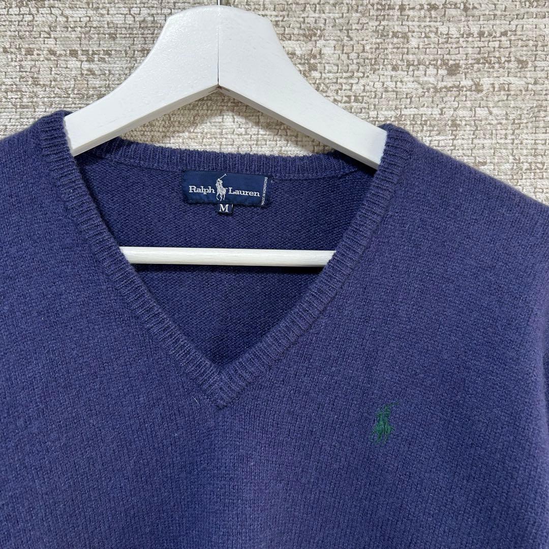 Ralph Lauren ネイビー Vネックセーター M - メルカリ