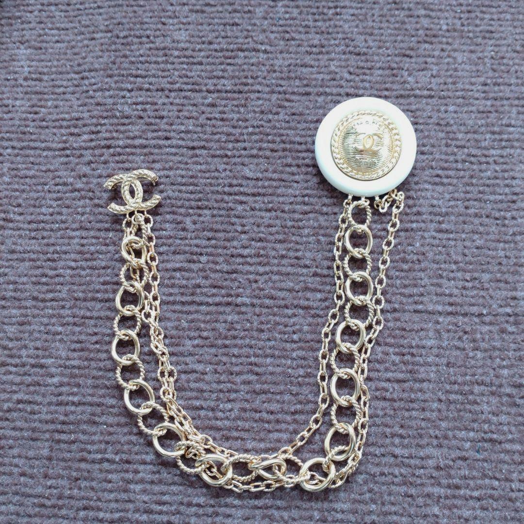 Mari様専用／CHANEL ゴールド ブローチ チェーン付き