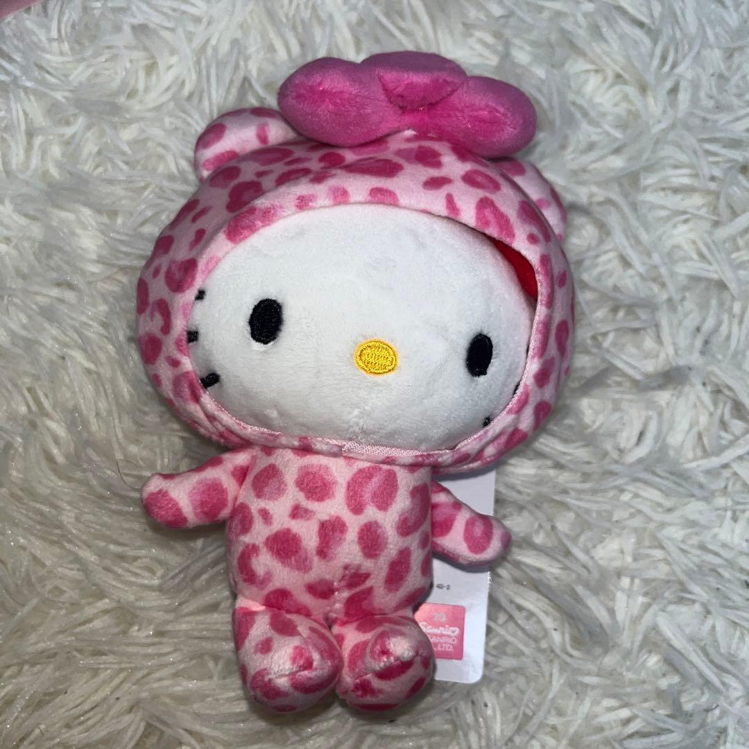 ハローキティ ヒョウ柄 ギャルくま マスコットチャーム ピンク