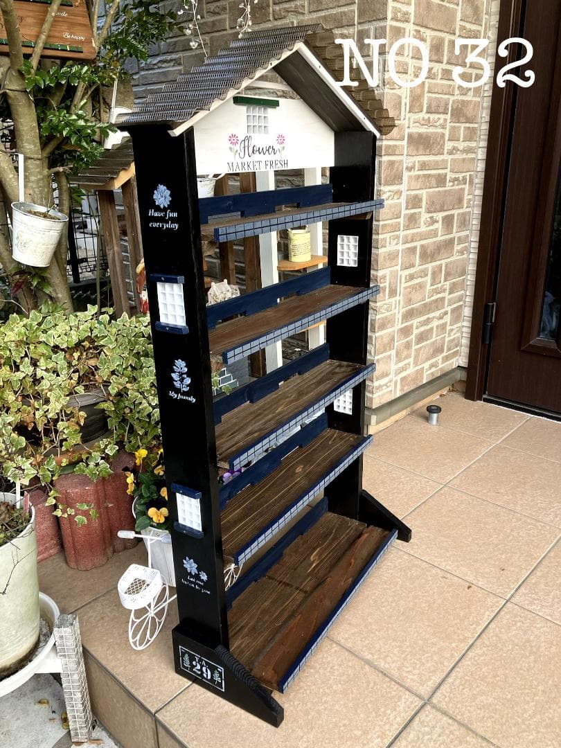 No 32三角お屋根の簡単移動 多肉植物棚Flowermarketfresh5段 - メルカリ