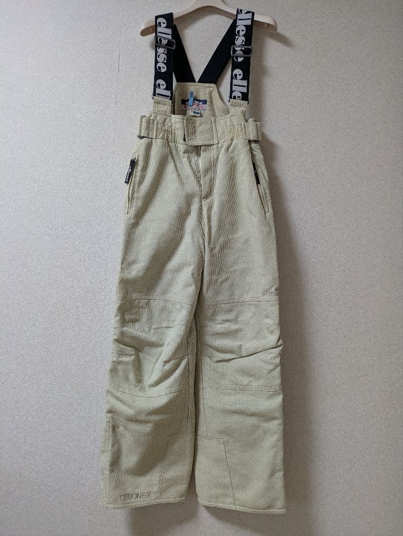 エレッセellesseスキーウェア＋手袋 オフホワイト×赤色 S～SSサイズ