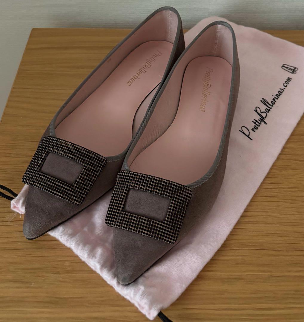 Pretty Ballerinas グレー スエード 36 スエード -Pretty Ballerinas(プリティ・バレリーナ）オンラインストア