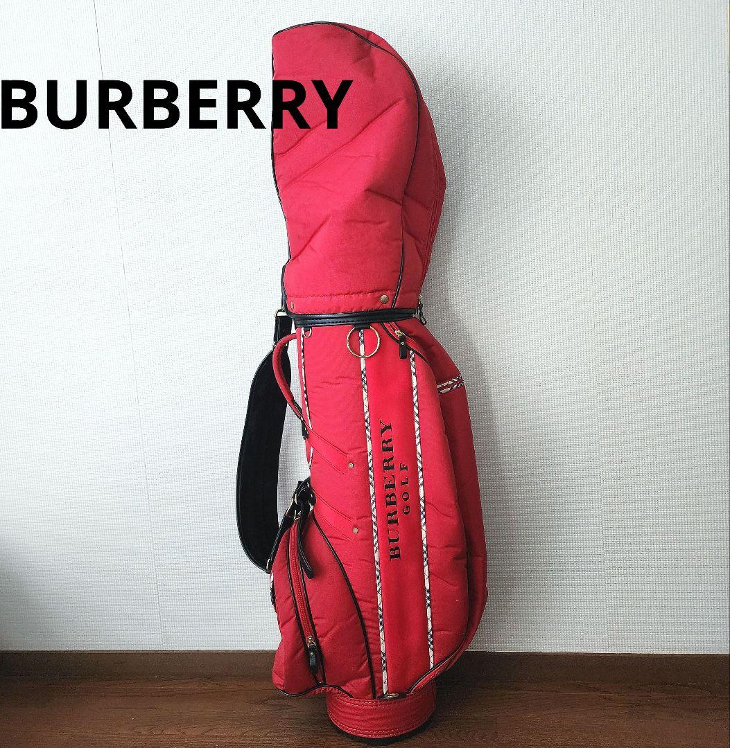 Burberry Golfバーバリーキャディバッグ赤ノバチェック美品ゴルフ