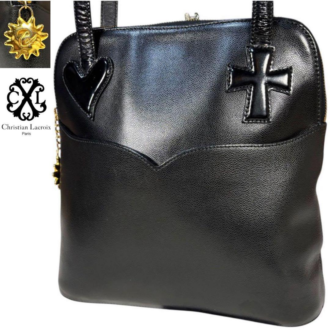 美品　希少　クリスチャンラクロワ　❤︎ハート&➕クロス　シボ革　ショルダーバッグ JILL by JILL STUART（ジルバイジルスチュアート）の「クロスJ ハート