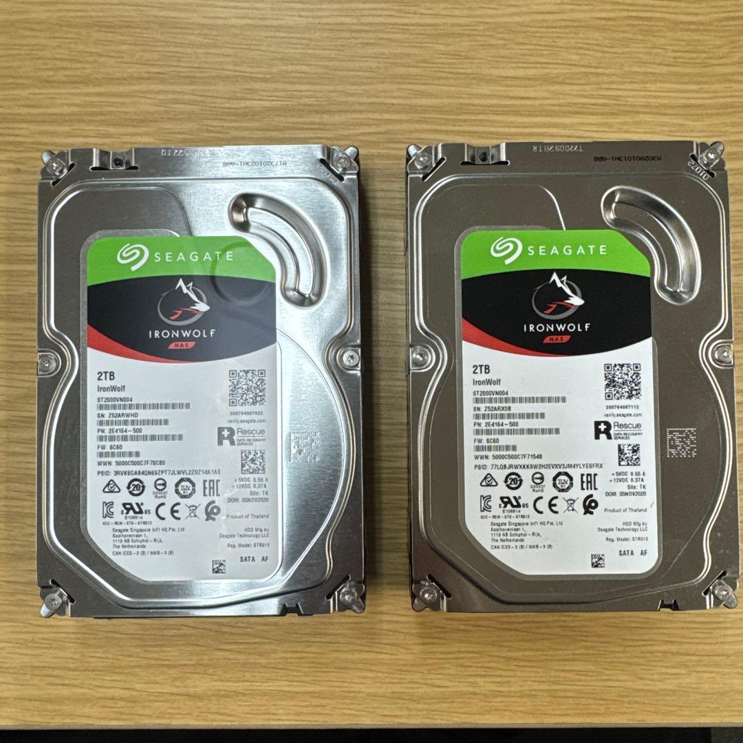 Seagate IronWolf 2TB HDD 2台セット SEAGATE IronWolf 2TB