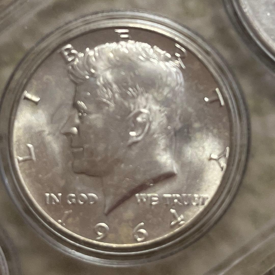 6種類コイン1923年ピースダラー 1964年ケネディ 他 ケース入り