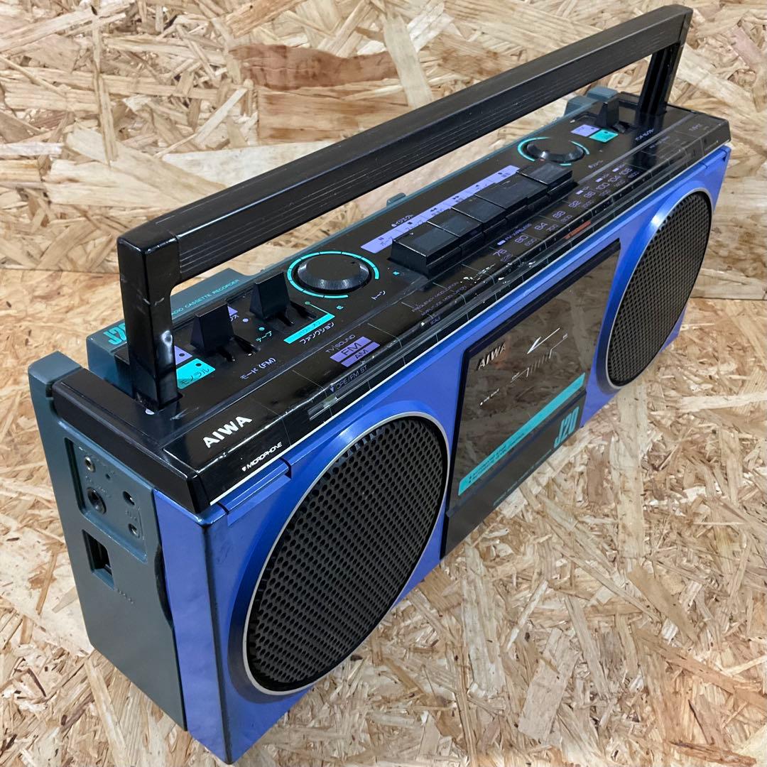 AIWA CS-J20 青 ／ラジカセ レトロ ジャンク ／ラジオ受信OK - メルカリ