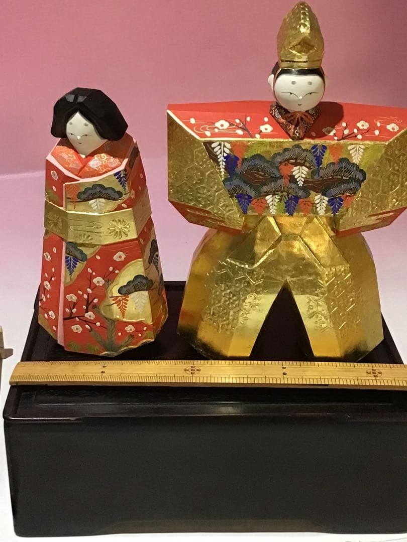 12398 奈良 一刀彫 雛人形 立雛 南部 山脇利精 金彩 木彫 美品 - メルカリ
