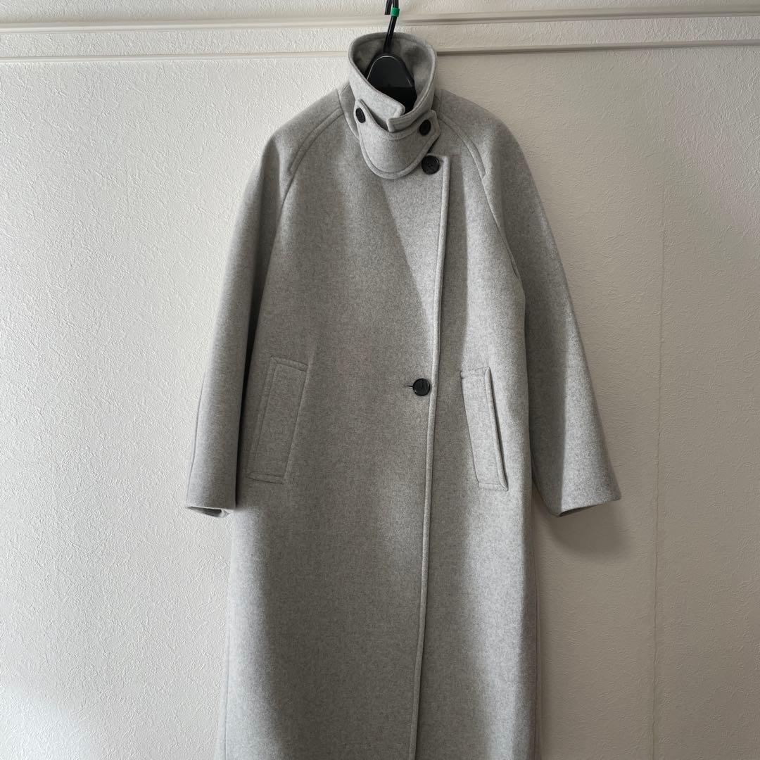 アダムエロペ　ウールボンディングロングコート　ライトグレー　38 ADAM ET ROPE'（アダムエロペ）の「ウールボンディングロングコート